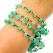 Chysoprase Oxidized Wire Chain